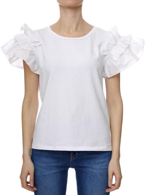 LIUJO T-shirt con rouches  Optical white - T-shirt