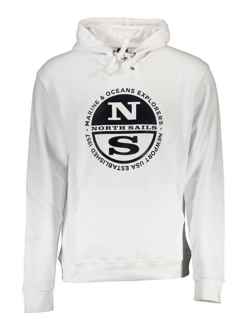 NORTH SAILS NEWPORT USA EST Sweatshirt with hood and pocket white - Sweatshirts