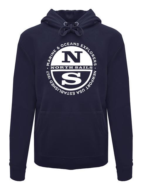 NORTH SAILS NEWPORT USA EST Sweatshirt with hood and pocket blue navy - Sweatshirts