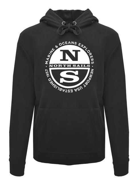 NORTH SAILS NEWPORT USA EST Sweatshirt with hood and pocket black - Sweatshirts