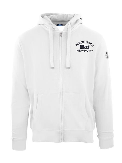 NORTH SAILS N|S NEWPORT EST Full zip sweatshirt with hood white - Sweatshirts