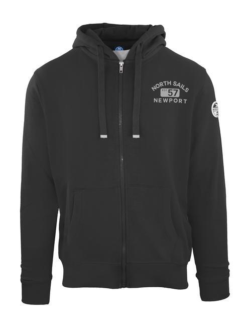 NORTH SAILS N|S NEWPORT EST Full zip sweatshirt with hood black - Sweatshirts