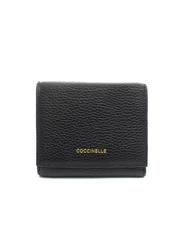 COCCINELLE PRINTED LOGO Mini wallet in leather Black - Women&rsquo;s Wallets - 1