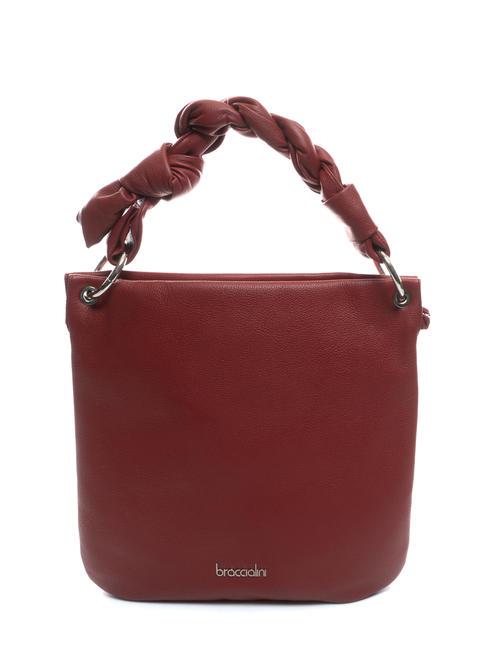 BRACCIALINI CHARLIZE Leather handbag with shoulder strap carmine - Women’s Bags