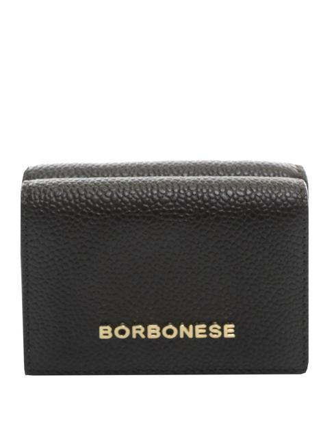 BORBONESE LETTERING Double compartment wallet dark head - Women’s Wallets