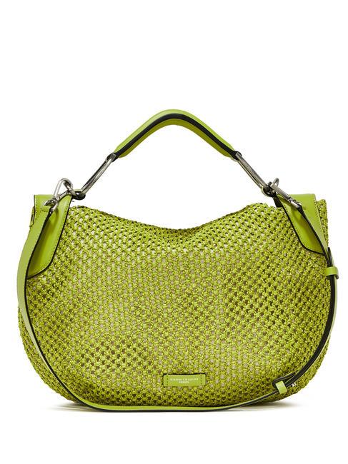 GIANNI CHIARINI ALICUDI Straw and leather shoulder bag lime - Women’s Bags