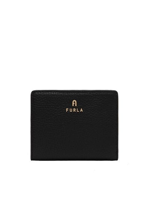 FURLA CAMELIA Compact calf leather wallet Black - Women’s Wallets