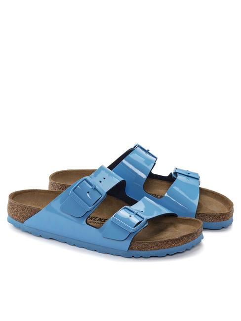 BIRKENSTOCK ARIZONA BIRKO-FLOR PATENT Patent slipper sandal sky blue - Women’s shoes