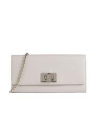 FURLA 1927 Chain leather clutch wallet pearl - Women&rsquo;s Wallets - 1