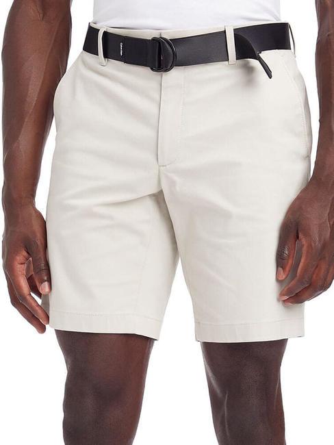 CALVIN KLEIN MODERN TWILL Shorts in cotton, slim fit stony beige - Trousers