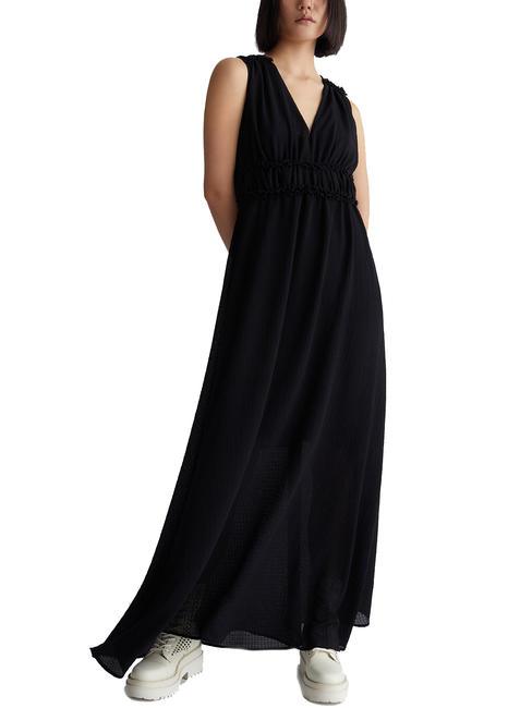 LIUJO CREPÊ Long crepe dress BLACK - Woman Clothes