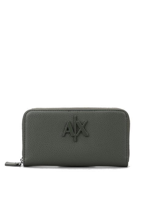 ARMANI EXCHANGE   Large wallet with logo military green - Women’s Wallets