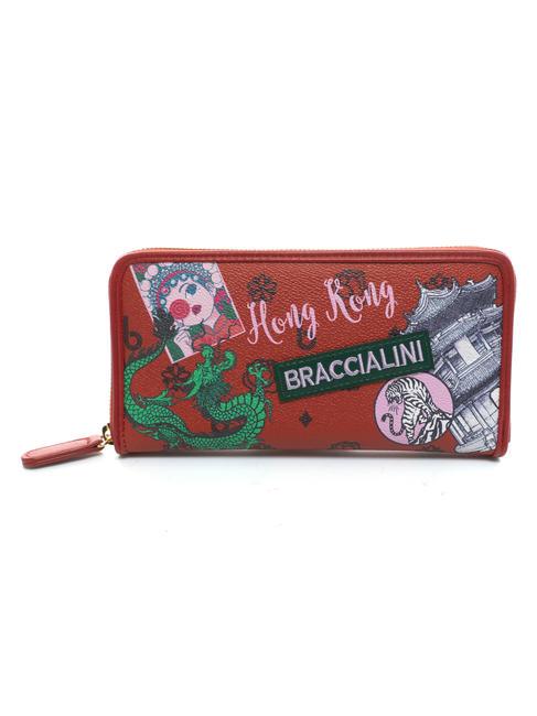 BRACCIALINI TUA Cartoline Hong Kong Zip Around Wallet Black - Women’s Wallets