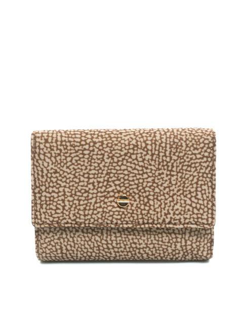 BORBONESE CLASSICA  Medium wallet with flap Beiger sea - Women’s Wallets