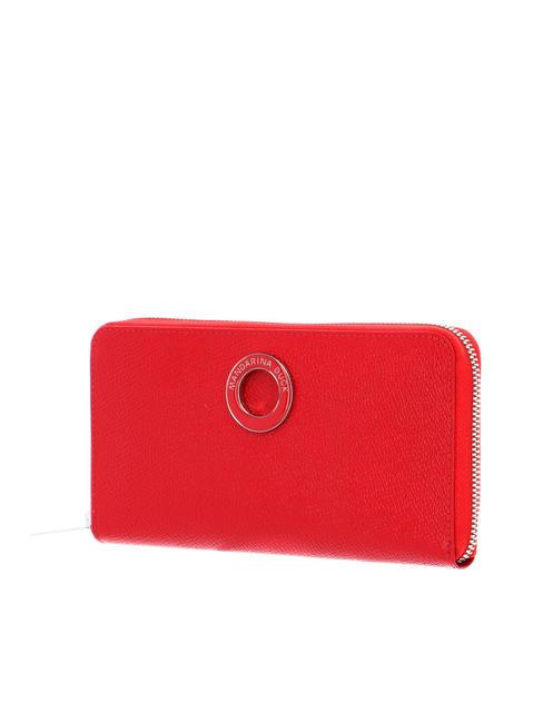 MANDARINA DUCK DELUXE Large zip around wallet in leather FLAME SCARLET - Women’s Wallets