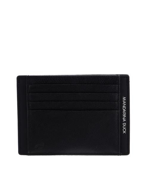 MANDARINA DUCK TIMES Flat RFID leather card holder BLACK - Men’s Wallets