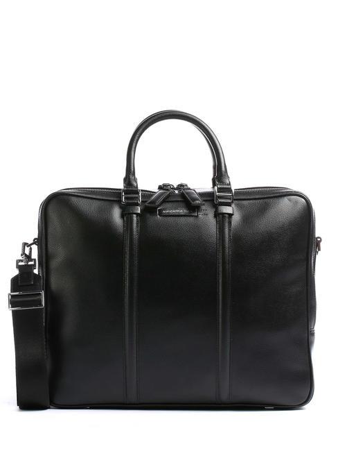MANDARINA DUCK TIMES Leather briefcase for 14" pc holder BLACK - Work Briefcases