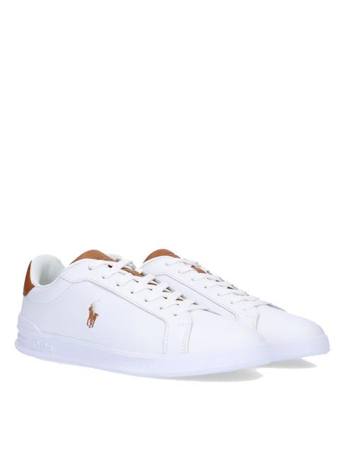 RALPH LAUREN LONGWOOD Low leather sneakers white/tan - Unisex shoes