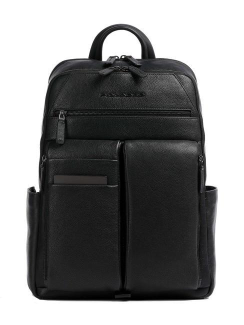 PIQUADRO PAAVO 15.6" laptop backpack, in leather Black - Laptop backpacks