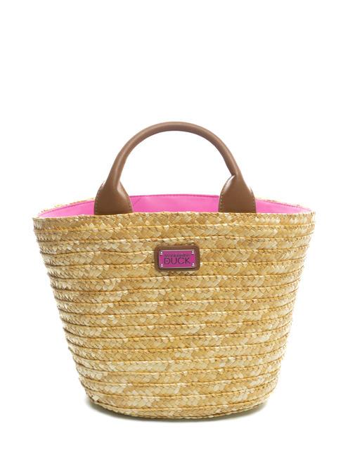 MANDARINA DUCK SEASHELL Straw beach bag pink bubble - Women’s Bags