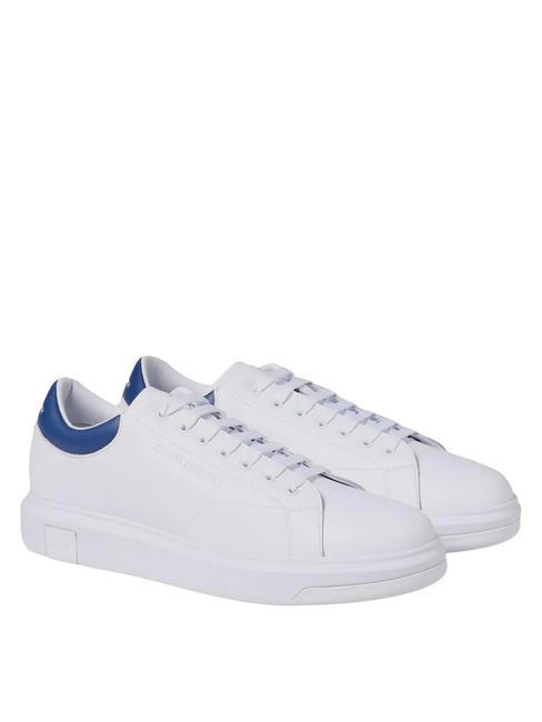ARMANI EXCHANGE ACTION Leather sneakers optical white+blue - Men’s shoes