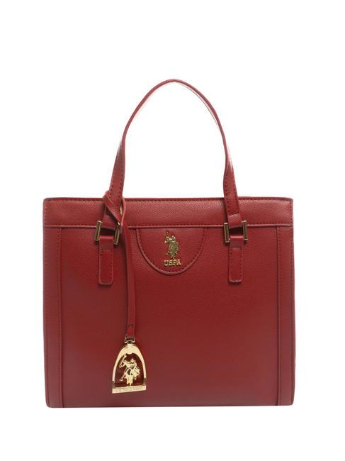 U.S. POLO ASSN. NEW JONES Average saddle bay city shoulder bag with flap red - Women’s Bags