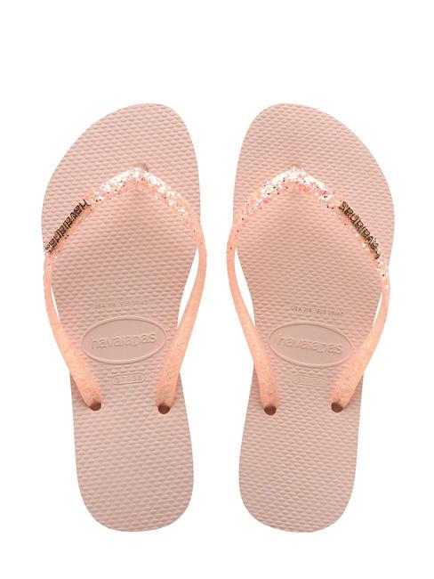 HAVAIANAS SLIM GLITTER FLOURISH Rubber flip flops macaron pink - Women’s shoes