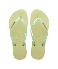 HAVAIANAS SLIM GLITTER FLOURISH Rubber flip flops green garden - Women&rsquo;s shoes - 1