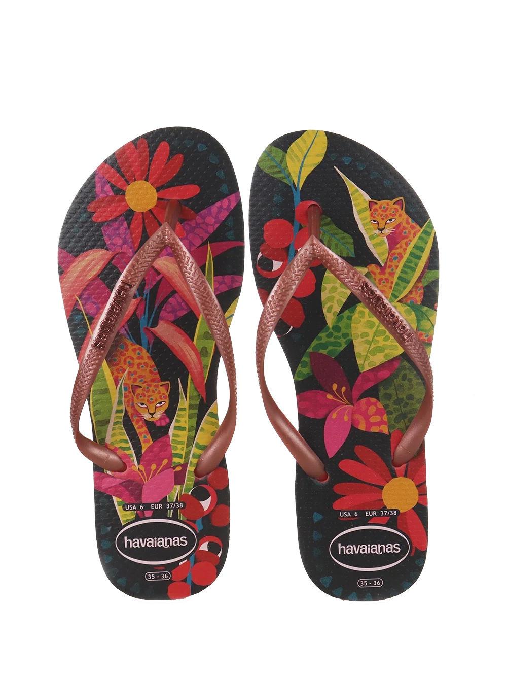 Havaianas Slim Tropical Flip Flops Salmon - Buy At Outlet Prices!