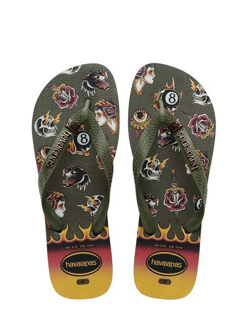 HAVAIANAS TOP TRIBO TOP flip flops black/moss - Men’s shoes