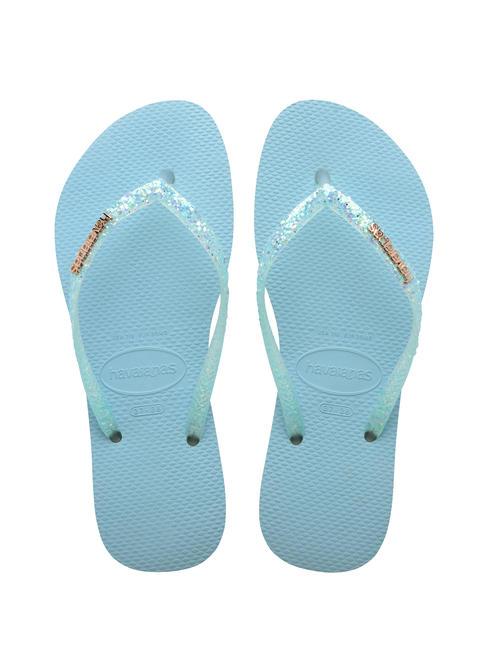HAVAIANAS SLIM GLITTER FLOURISH Rubber flip flops nautical blue - Women’s shoes