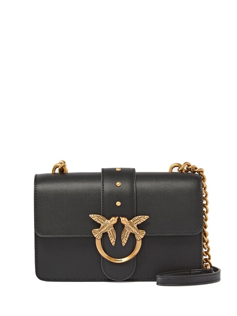 PINKO MINI LOVE BAG Shoulder bag in calf leather black-antique gold - Women’s Bags