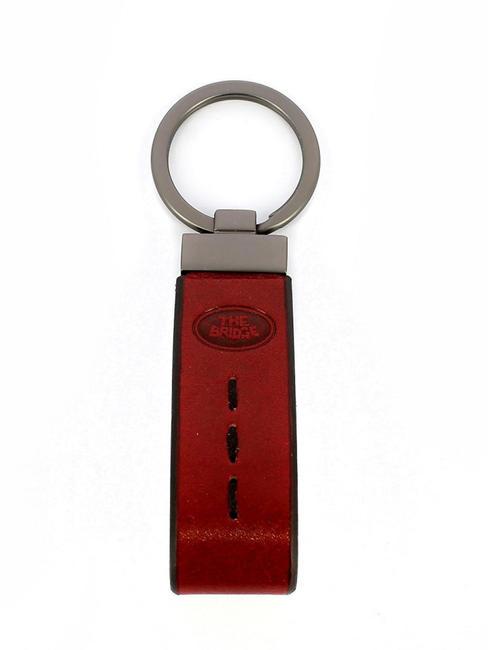 THE BRIDGE DUCCIO Leather keychain red currant abb. dark ruthenium - Key holders
