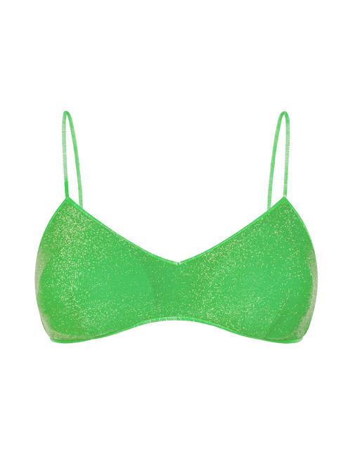 SUN68 LUREX V-neck bikini top light green - Women's swimwear