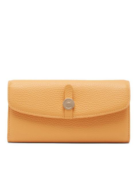 COCCINELLE DORA Large wallet in textured leather apricot - Women’s Wallets