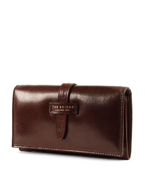 THE BRIDGE FLORENTIN Leather wallet with flap BROWN - Women’s Wallets