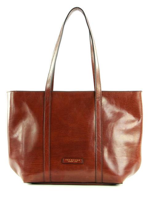 THE BRIDGE VITTORIA Leather shopping bag BROWN - Women’s Bags