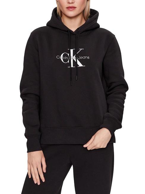CALVIN KLEIN CK JEANS MONOLOGO REGULAR Hoodie Ck Black - Women's Sweatshirts