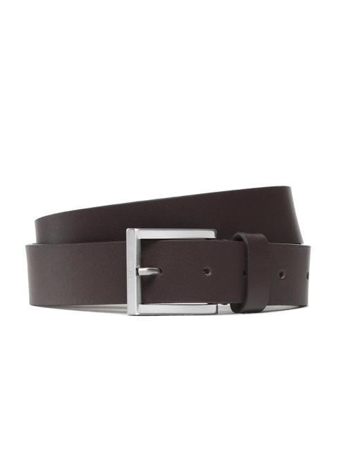 GUESS SQUARED BUCKLE Shortenable leather belt dark brown - Belts