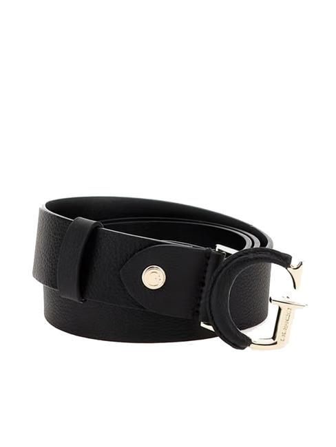 GUESS G BUCKLE Shortenable leather belt BLACK - Belts