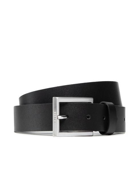 GUESS SQUARED BUCKLE Shortenable leather belt BLACK - Belts