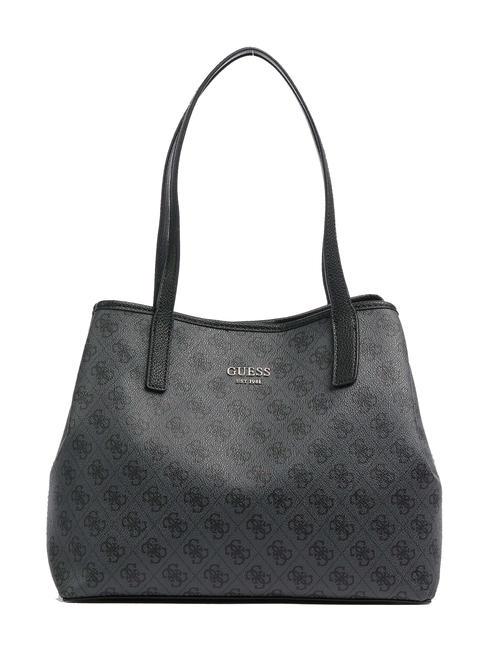 GUESS VIKKY 4G LOGO Shopping bag with clutch DARK GRAY - Women’s Bags