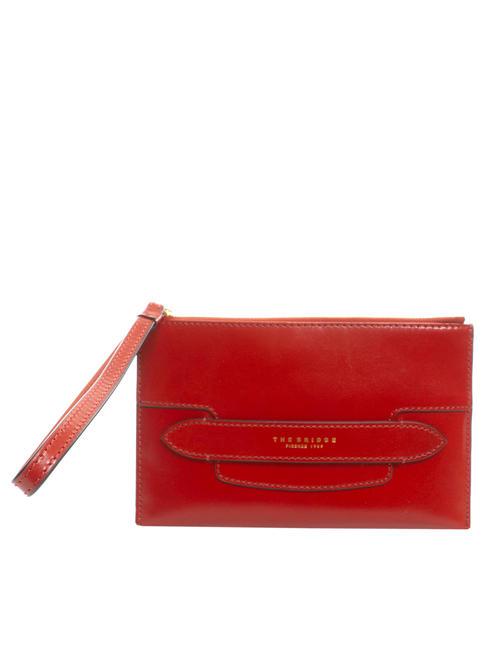 THE BRIDGE LUCREZIA Clutch bag with leather cuff cherry / gold - Women’s Bags