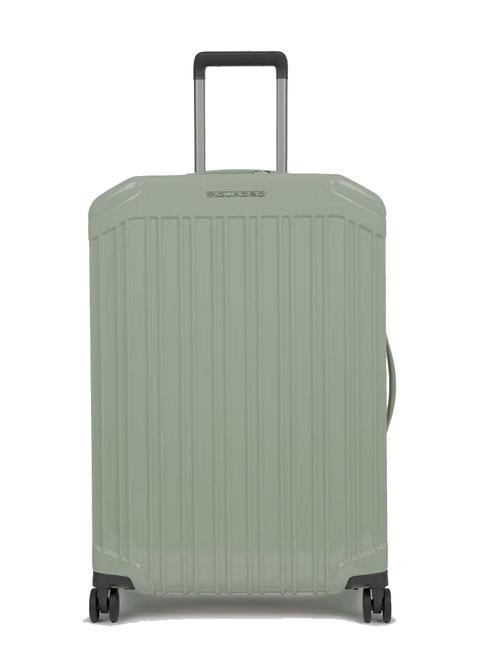 PIQUADRO PQ-LIGHT Ultra slim medium trolley GREEN - Rigid Trolley Cases