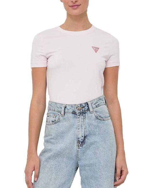 GUESS MINI TRIANGLE Slim fit T-shirt low key pink - T-shirt