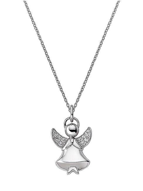 AMEN ANGELI Necklace with charm and zircons rhodium - Necklaces