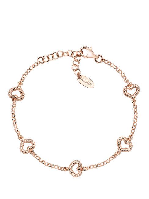 AMEN COCCOLE Rose gold plated hearts bracelet rose - Bracelets