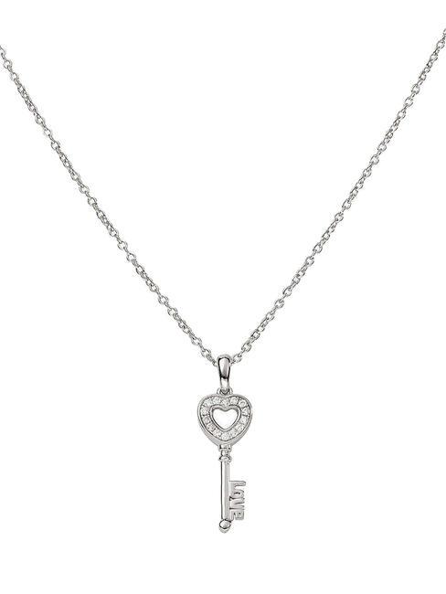 AMEN TI AMO Key necklace with cubic zirconia rhodium - Necklaces