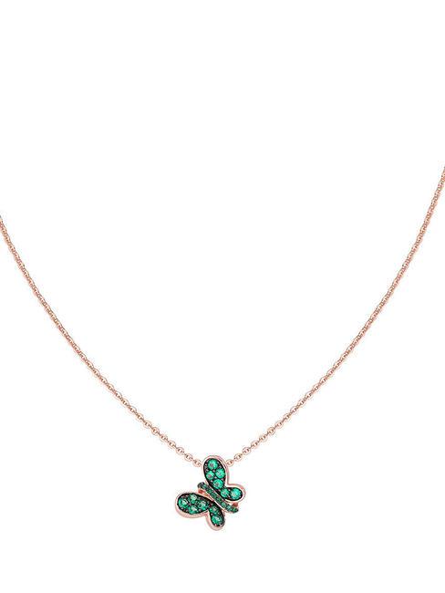 AMEN FARFALLE Necklace with green zircons rose - Necklaces
