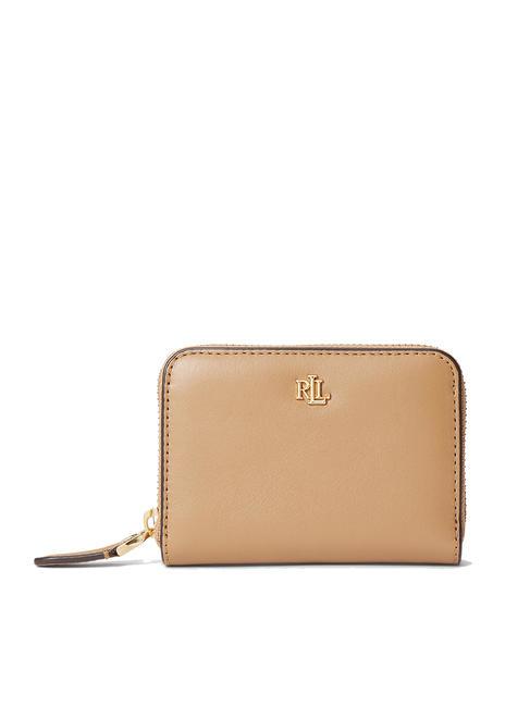 RALPH LAUREN RL LOGO Small leather zip wallet brown - Women’s Wallets